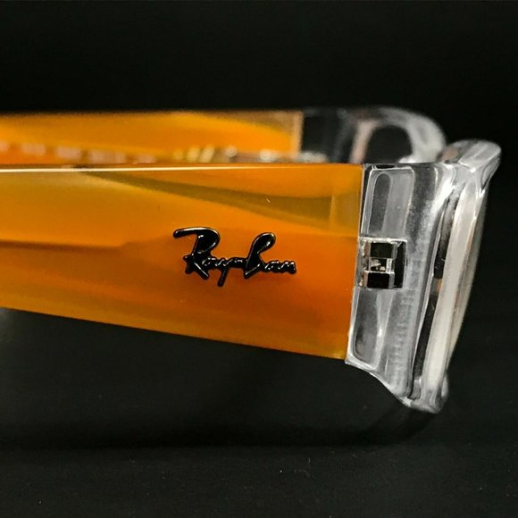 Ray-Ban RB 1518 3545 Eyeglasses Frames Orange Clear Rectangular 46-16-125 - Picture 3 of 12